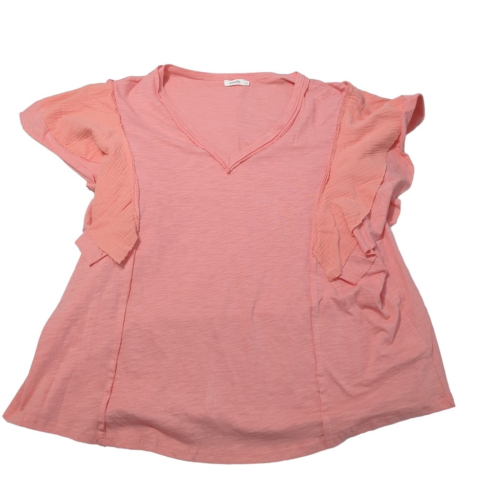 EUC‎ Amaryllis Cotton Pink Blouse Womens 3X
